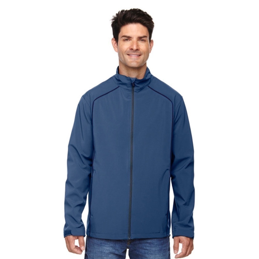North End Mens Softshell Jacket Blue Zip Pockets Size Large
